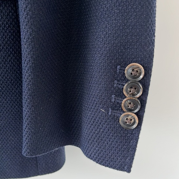 Massimo Dutti Men's Navy Cotton Blazer (US 36) - Picture 2 of 6